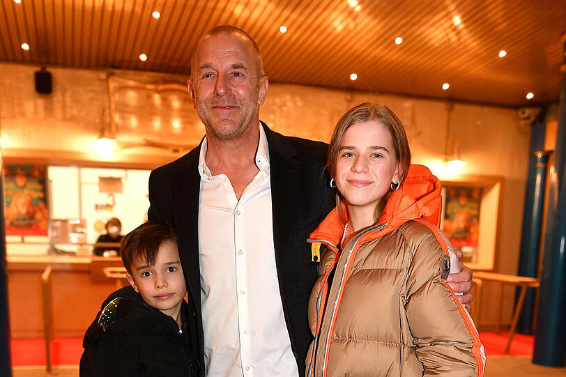 Heino Ferch mit Tochter Ava Vittoria und Sohn Gustav.