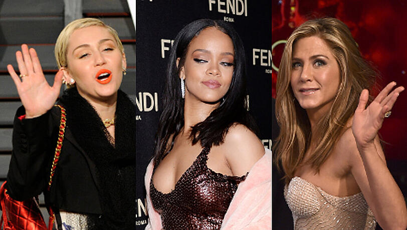 Drei sehr erfolgreiche Schönheiten, die sich in ihren Männern getäuscht haben: Miley Cyrus, Rihanna und Jennifer Aniston (v.l.) Drei sehr erfolgreiche Schönheiten, die sich in ihren Männern getäuscht haben: Miley Cyrus, Rihanna und Jennifer Aniston (v.l.)