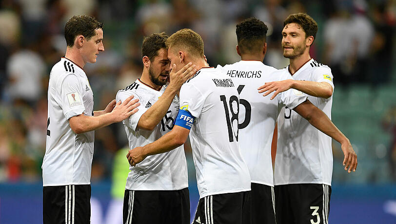 Die deutschen Spieler freuen sich über den Finaleinzug Die deutschen Spieler freuen sich über den Finaleinzug