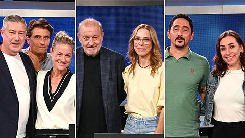 "Gefragt - Gejagt: Quiz-Marathon" diesmal unter anderem mit (v.l.): Joachim Llambi, Oliver Mommsen, Rhea Harder-Vennewald, Leonard Lansink, Anneke Kim Sarnau, Eko Fresh und Carol Schuler.
