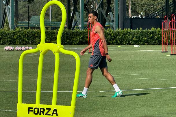 Beim Training: Jamal Musiala. Beim Training: Jamal Musiala.