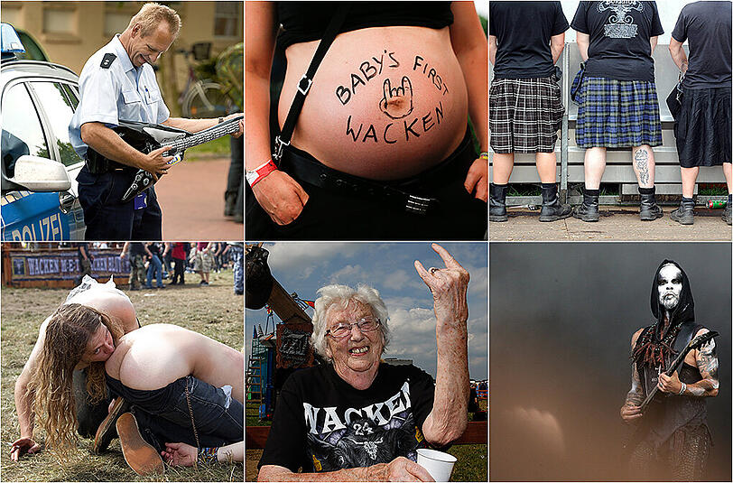 Bereits zum 26. Mal erwacht das kleine Dorf Wacken aus seinem Dornröschenschlaf und wird Schauplatz des Heavy-Metal-Festivals "Wacken". Die irrsten Bilder der letzten Jahre gibt's in der Bilderstrecke!