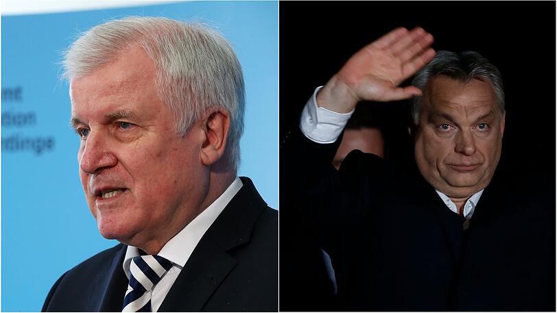 Horst Seehofer gratuliert Viktor Orban zu seinem Wahlerfolg.