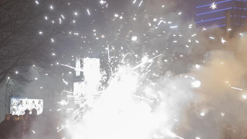 Silvester 2019 in Berlin: Böller und Raketen steigen in die Luft.