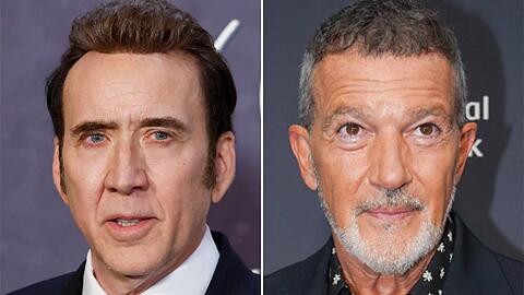 Nicolas Cage (li.) und Antonio Banderas werden 2027 f&uuml;r "True Detective" drehen.