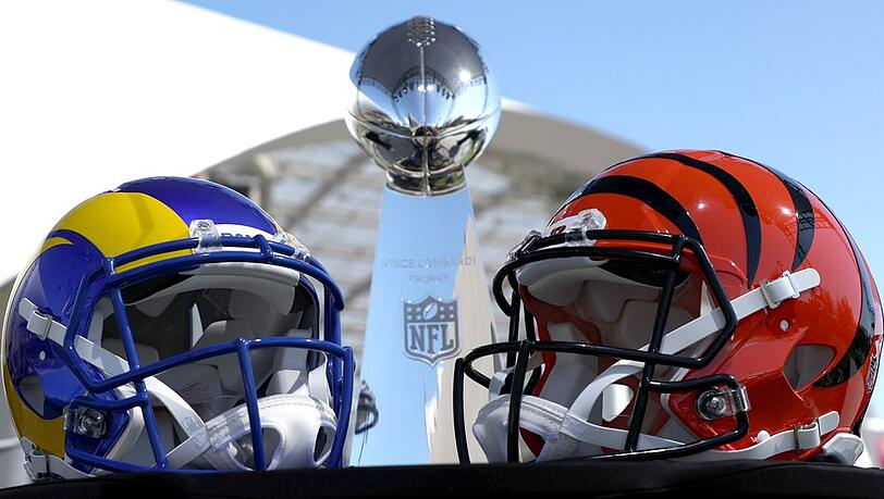 Die Los Angeles Rams (li.) und die Cincinnati Rams (re.) spielen am Sonntag den 56. Super Bowl aus.