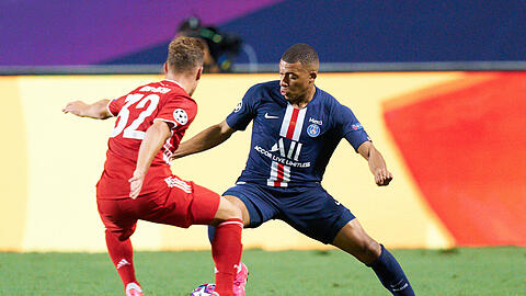 Joshua Kimmich wird es am Mittwoch wieder mit Kylian Mbappé zu tun bekommen.