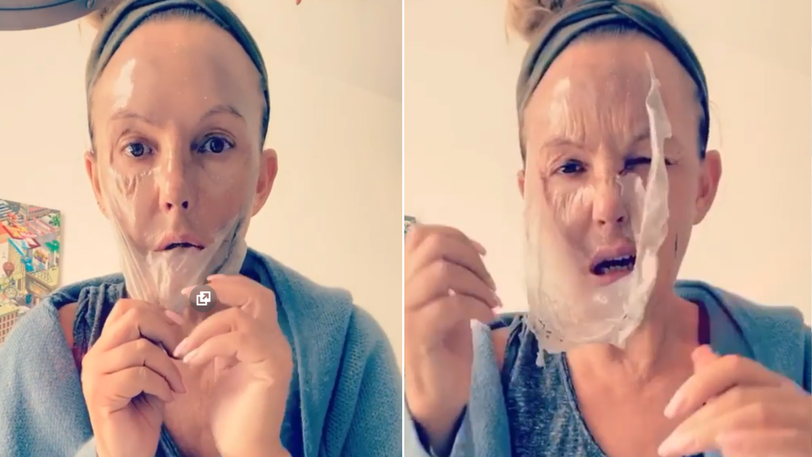 Bei Natascha Ochsenknecht ist die Beauty-Behandlung mit einer Gesichtsmaske wohl etwas daneben gegangen.