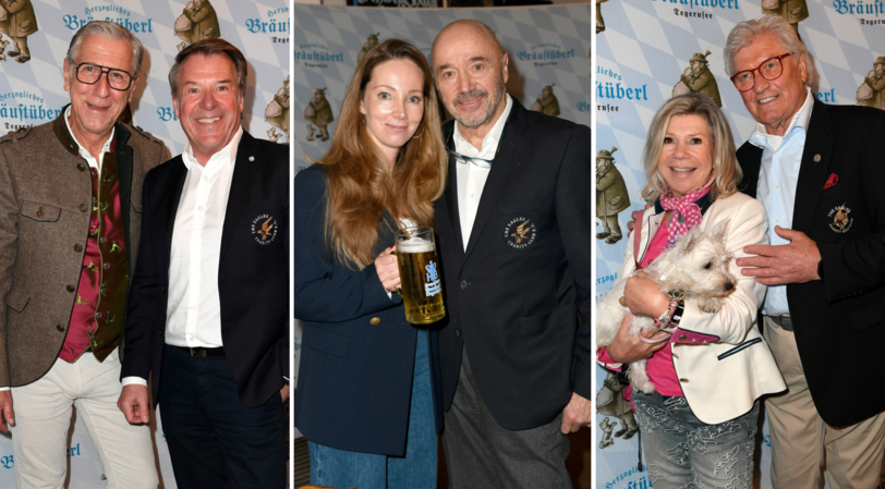 Viele Promis besuchten den "EAGLES Neujahrsempfang" am Tegernsee. Gastgeber Christian Neureuther (Mitte, hier an der Seite von Julia Fleschenberg, der Tochter von EAGLES-Ehrenpr&auml;sident Frank Fleschenberg) freute sich &uuml;ber zahlreiches Erscheinen.