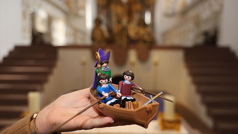 Sonderedition zum Katholikentag: Ein Playmobil-Set mit den Frankenaposteln Kilian, Kolonat und Totnan in einem Boot hat das Bistum W&uuml;rzburg k&uuml;rzlich vorgestellt.