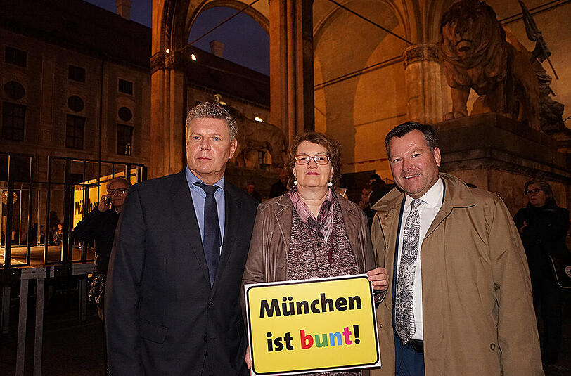 Münchens Oberbürgermeister Dieter Reiter, mit Bürgermeisterin Christine Strobl und Bürgermeister Josef Schmid (v.l.).
