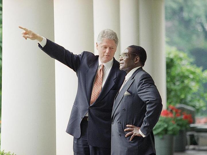 Besuch im Jahr 1995 beim damaligen US-Präsidenten Bill Clinton in Washington.