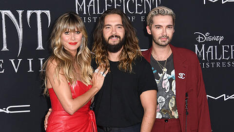 Heidi Klum und Tom Kaulitz (M.) sind noch immer schwer verliebt. Der Beziehungsstatus von Bill (re.) wirft hingegen manchmal Fragen auf.