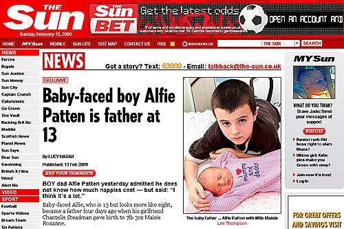 Alfie Patten ist laut DNA-Test doch nicht Vater.