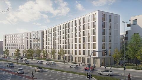 Am Hanns-Seidel-Platz wird gerade ein Wohnheim für Azubis gebaut.