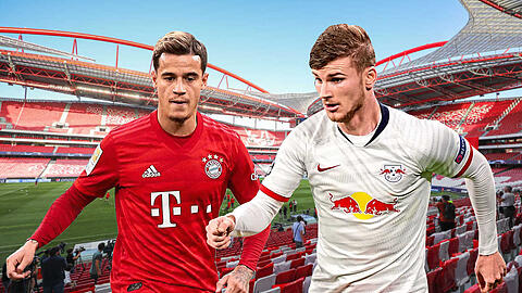 Philippe Coutinho (l.) steht dem FC Bayern in der Königsklasse zur Verfügung. RB Leipzig muss auf Timo Werner verzichten (r.)