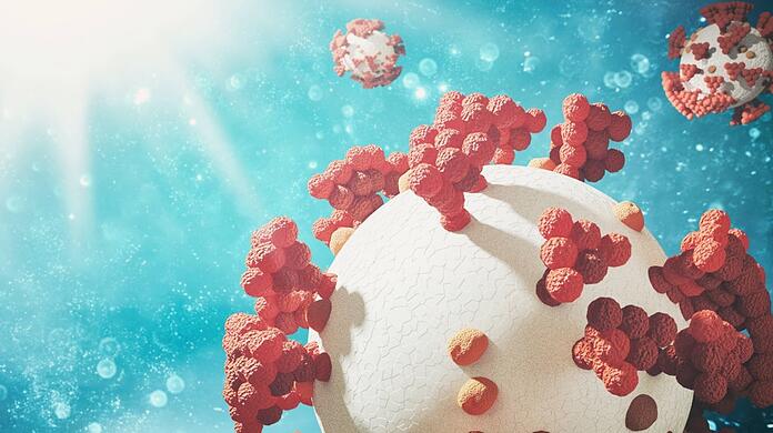 Eine 3D-Illustration des Coronavirus. Was hat Sars-Cov-2 alles ausgelöst? Das Statistische Bundesamt liefert Zahlen.