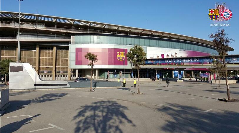 Einstimmung auf einen großen Champions League-Abend: Die Bilder aus Barcelona.