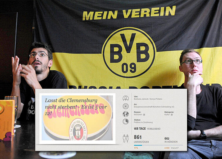 Die Clemensburg gilt als Hochburg der Münchner Borussen, nun ist ihr weiteres Bestehen in Gefahr. Eine Petition will sie retten.