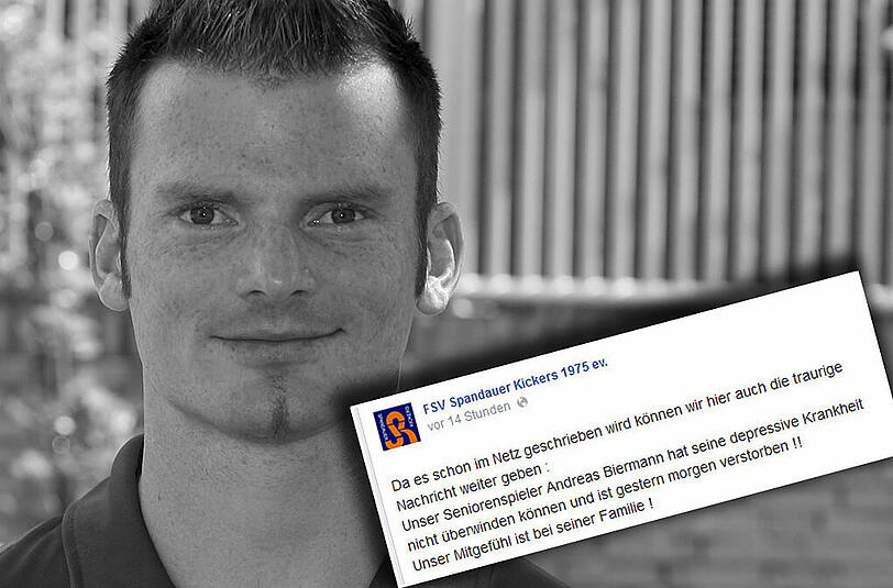 Trauer um Andreas Biermann: Die Spandauer Kickers äußern ihr Mitgefühl auf Facebook