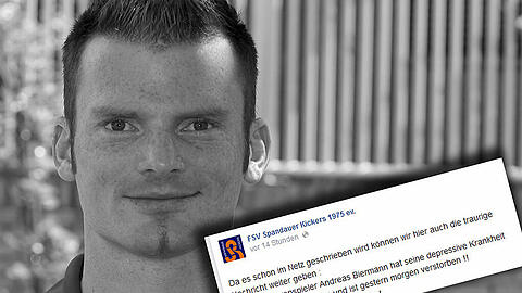 Trauer um Andreas Biermann: Die Spandauer Kickers äußern ihr Mitgefühl auf Facebook