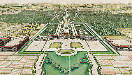 Die Schloss- und Gartenanlage Nymphenburg (Ausschnitt), Johann Adam von Zisla, um 1723. Die Schloss- und Gartenanlage Nymphenburg (Ausschnitt), Johann Adam von Zisla, um 1723.