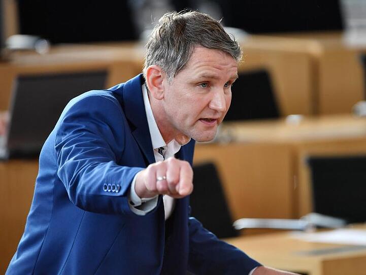 Björn Höcke, Fraktionschef der AfD, spricht im Plenarsaal des Thüringer Landtages.
