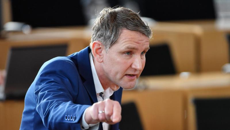 Björn Höcke, Fraktionschef der AfD, spricht im Plenarsaal des Thüringer Landtages. Björn Höcke, Fraktionschef der AfD, spricht im Plenarsaal des Thüringer Landtages.
