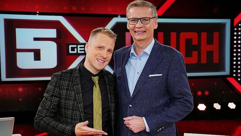 In "5 gegen Jauch" wiedervereint: Oliver Pocher (li.) und Günther Jauch In "5 gegen Jauch" wiedervereint: Oliver Pocher (li.) und Günther Jauch
