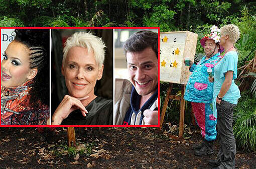 Kim Debkowski, Brigitte Nielsen und Rocco
Stark (v.l.)- ein Trio kämpft um den Thron im Dschungelcamp.