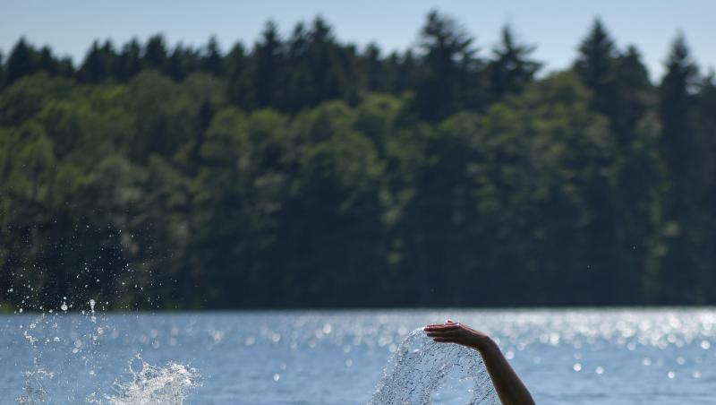 Eine Frau schwimmt im See. Foto: Patrick Pleul Eine Frau schwimmt im See. Foto: Patrick Pleul