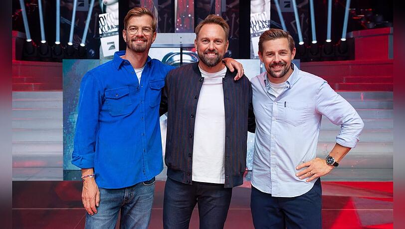 Joko Winterscheidt, Moderator Steven Gätjen und Klaas Heufer-Umlauf (v.l.) in "Joko & Klaas gegen ProSieben".