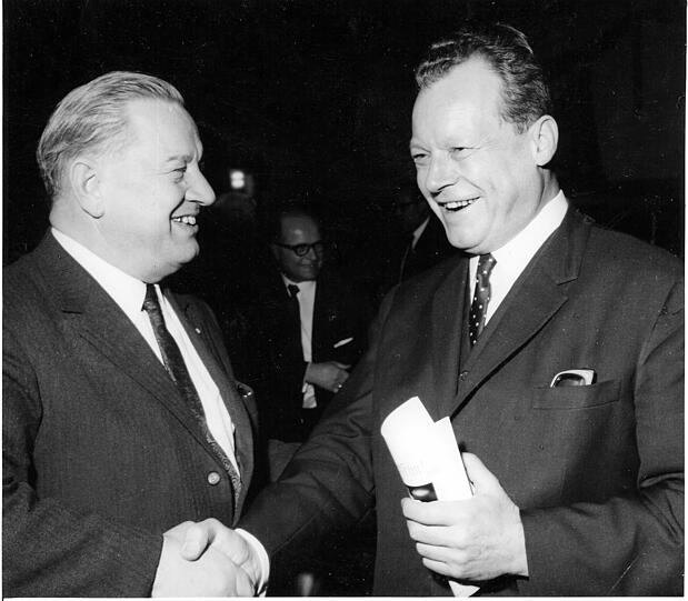 Alfons Goppel mit Willy Brandt im Jahr 1966.