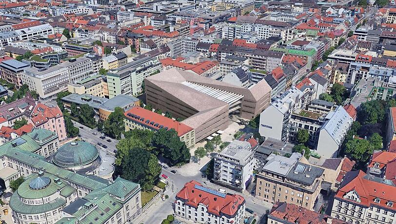 So soll der Neubau an der Schillerstraße 42-46 einmal aussehen: Nur der Farbton der Fassade ist inzwischen etwas heller geplant, als hier zu sehen.