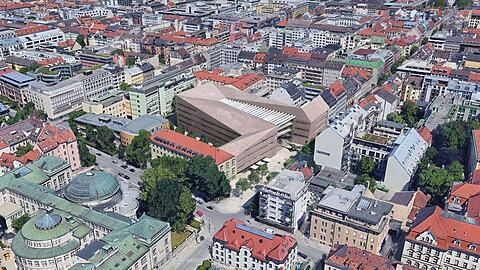 So soll der Neubau an der Schillerstraße 42-46 einmal aussehen: Nur der Farbton der Fassade ist inzwischen etwas heller geplant, als hier zu sehen.