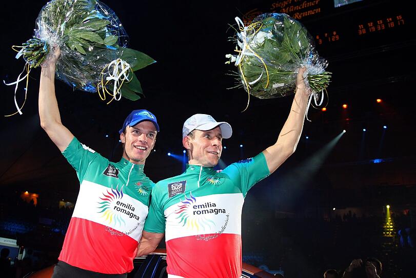 Iljo Keisse (li.), hier neben Robert Bartko gewann dieses Jahr die Münchner Sixdays. Nun gab er selbst bekannt, positiv getestet worden zu sein.