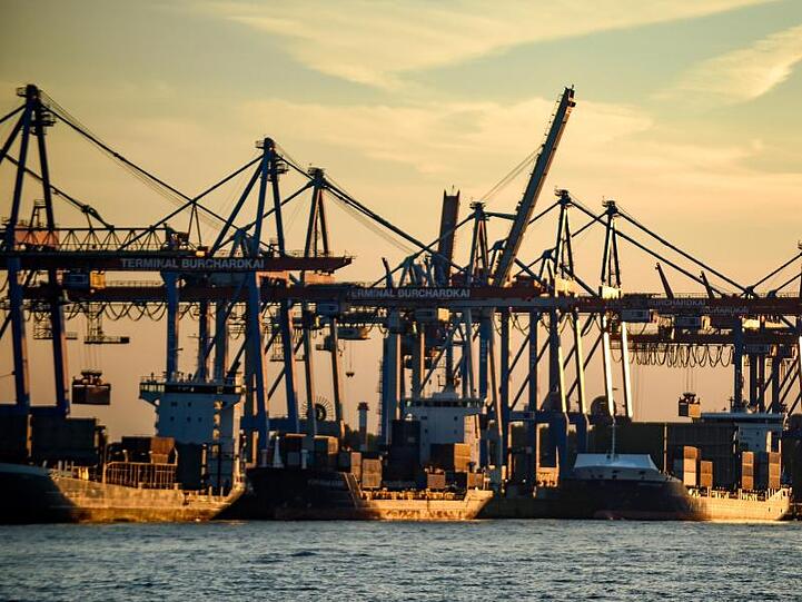 Containerschiffe werden im Hamburger Hafen abgefertigt: Die Schifffahrt hat eine zehnjährige Krise hinter sich, die zu etlichen Insolvenzen und einer Marktkonzentration geführt hat.