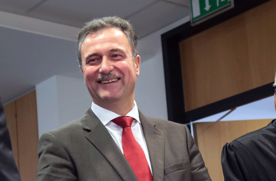 Claus Weselsky im Verhandlungssaal des Hessischen Landesarbeitsgerichts