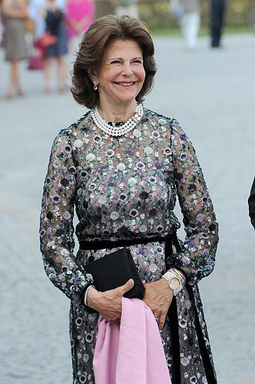 Königin Silvia bei der Ankunft am Samstag auf Schloss Nymphenburg.
