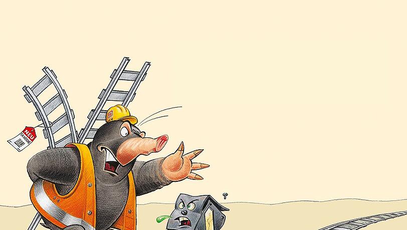 Max Maulwurf in Aktion: Das Bau-Maskottchen der Bahn hat dieses Jahr wieder gut zu tun. Max Maulwurf in Aktion: Das Bau-Maskottchen der Bahn hat dieses Jahr wieder gut zu tun.