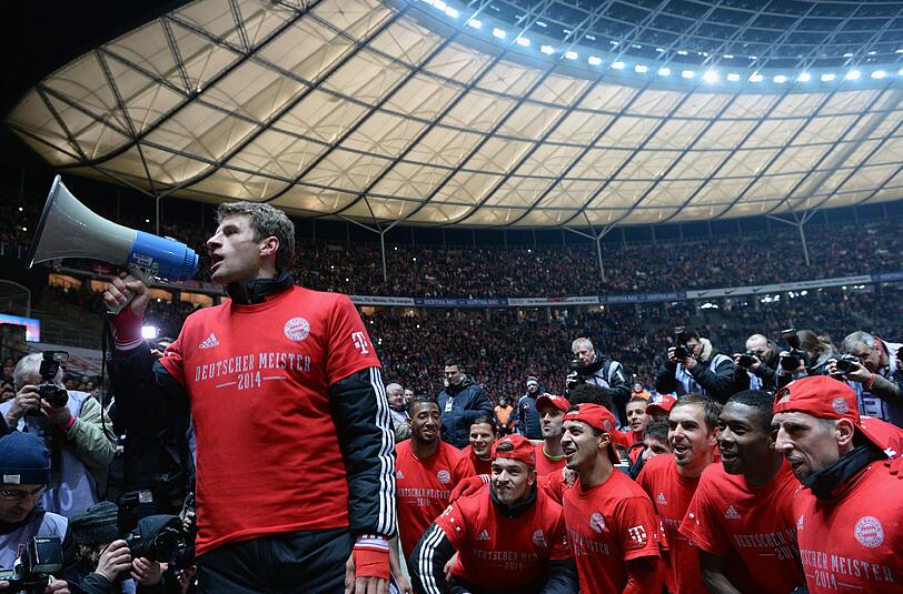 2014 feierten die Bayern den vorzeitigen Gewinn der Meisterschaft im Berliner Olympiastadion.