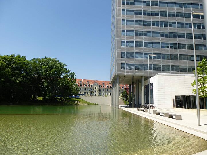 Der Blick auf die Häuser in der Wilhelm-Hertz-Straße.