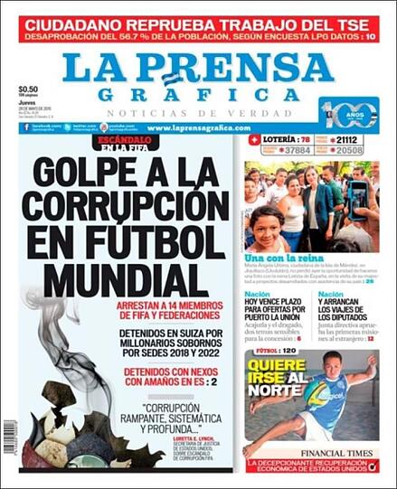"Hau ab, Blatter", "Die Fifa als Mafia", "Arschlochtest": Die internationale Presse über den FIFA-Skandal. Pressestimmen zum Druchklicken...