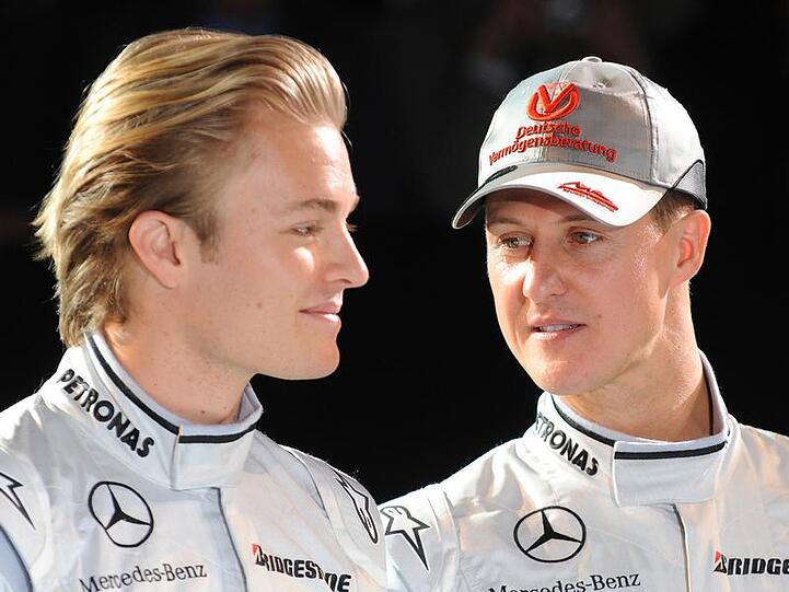 Rivalen - und doch verstehen sie sich gut:  Nico Rosberg und Michael Schumacher (r.).