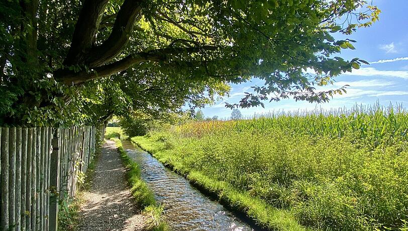 Der schmale Weg am kleinen Hachinger Bach ist eine beliebte Joggingstrecke. Darf ein Privatmensch diesen etablierten Erholungsweg in der Natur für Bürger sperren?