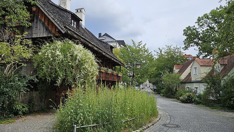 Wie ein Dorf mitten in der Stadt: Der Kriechbaumhof und die Herbergshäusl an der Preysingstraße. Wie ein Dorf mitten in der Stadt: Der Kriechbaumhof und die Herbergshäusl an der Preysingstraße.