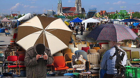 Am 18.04. findet auf der Theresienwiese der BRK-Flohmarkt, der größte Trödelmarkt in Bayern, statt.