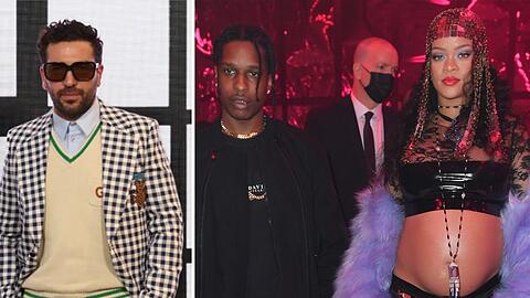 Elyas M'Barek (li.) war mit A$AP Rocky und Rihanna auf einer Party der Mailänder Fashion Week.