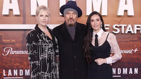 Die "Landman"-Stars in Berlin (v.l.n.r.): Ali Larter, Billy Bob Thornton und Demi Moore.