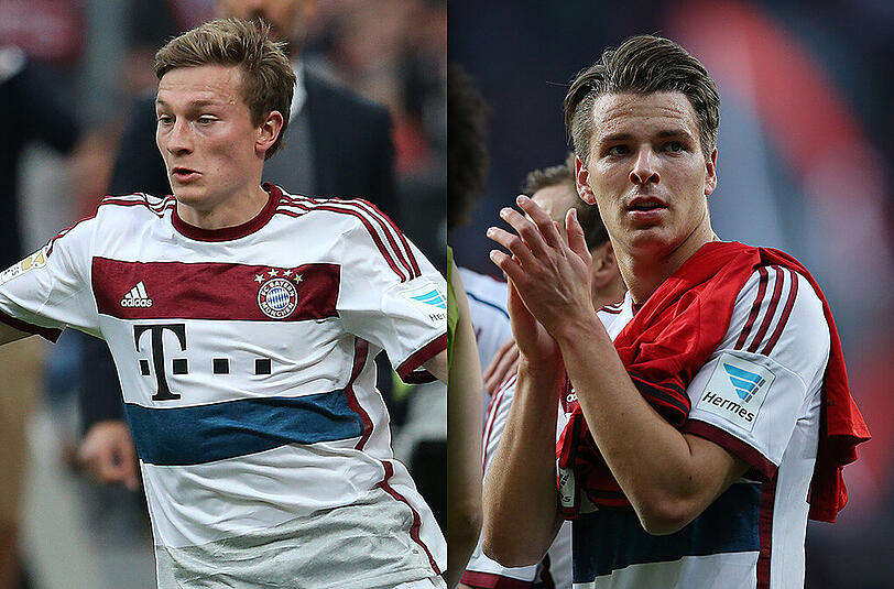 Die zwei Youngster gaben gegen Leverkusen ihr Profi-Debüt: Rico Strieder (l) und Lukas Görtler.